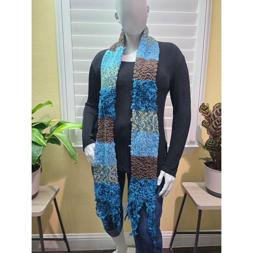 Cejon Multicolor Fringe Y2K Knit Cozy Scarf OSFM